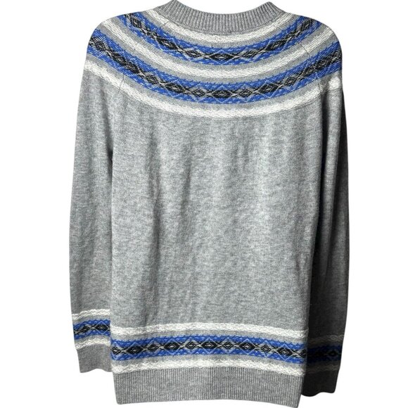 Talbots Fair Isle Cardigan Sweater Lambswool Blend Nordic Holiday Cabin Cozy M - Picture 5 of 10